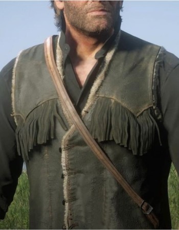 Red Dead Redemption 2 Arthur Morgan Shearling Fringe Leather Vest
