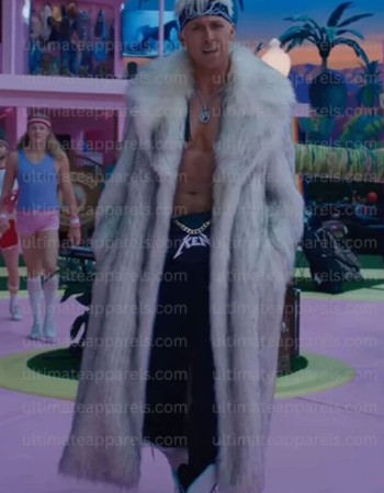 Barbie Ryan Gosling Ken Costume Fur Coat