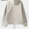 Bershka Zip-Up Slogan Pullover Hoodie