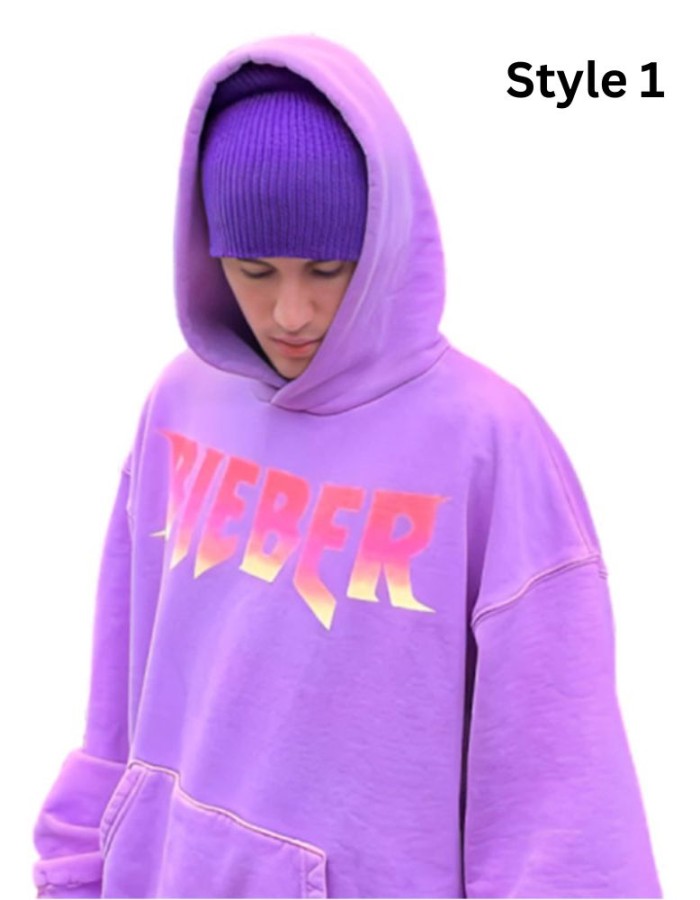 Justin Bieber Pullover Purple Hoodie
