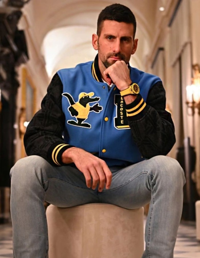 Novak Djokovic Lacoste Wool Varsity Jacket
