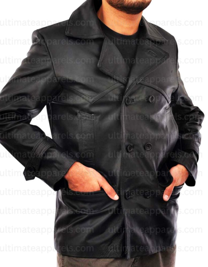 Doctor Who Christopher Eccleston Black Leather Jacket/Coat