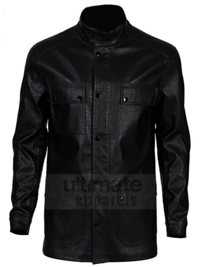 TERMINATOR DARK FATE ARNOLD SCHWARZENEGGER BLACK LEATHER JACKET