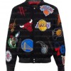 NBA Collage Black With Patches Bomber Jacket