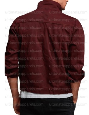 Men’s Maroon Denim Jacket