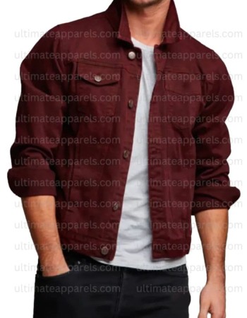 Men’s Maroon Denim Jacket