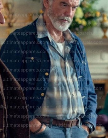 The Thursday Murder Club 2025 Pierce Brosnan Ron Denim Jacket