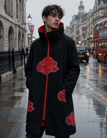 Itachi Uchiha Black Akatsuki Cloud Coat 
