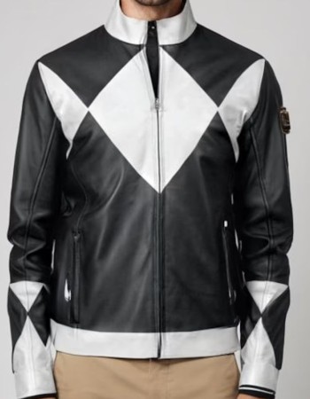 Mighty Morphin Power Rangers Black Ranger Leather Jacket