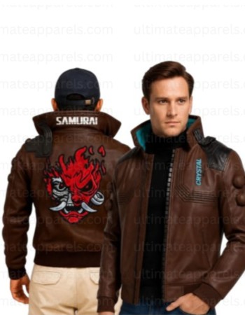 Cyberpunk V Samurai Leather Bomber Jacket
