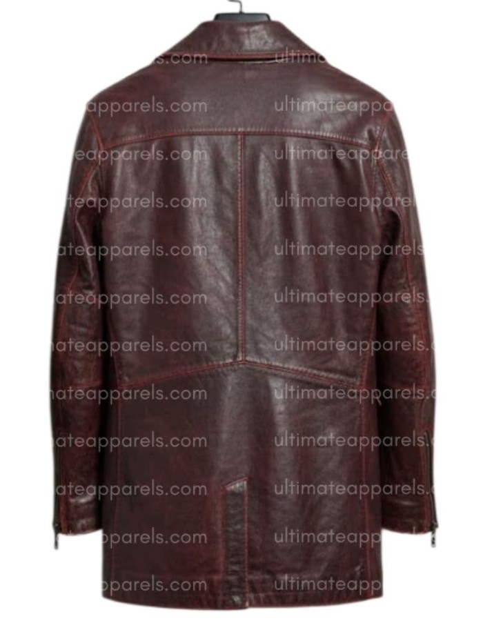 I, Robot Will Smith Del Spooner Red Distressed Leather Jacket