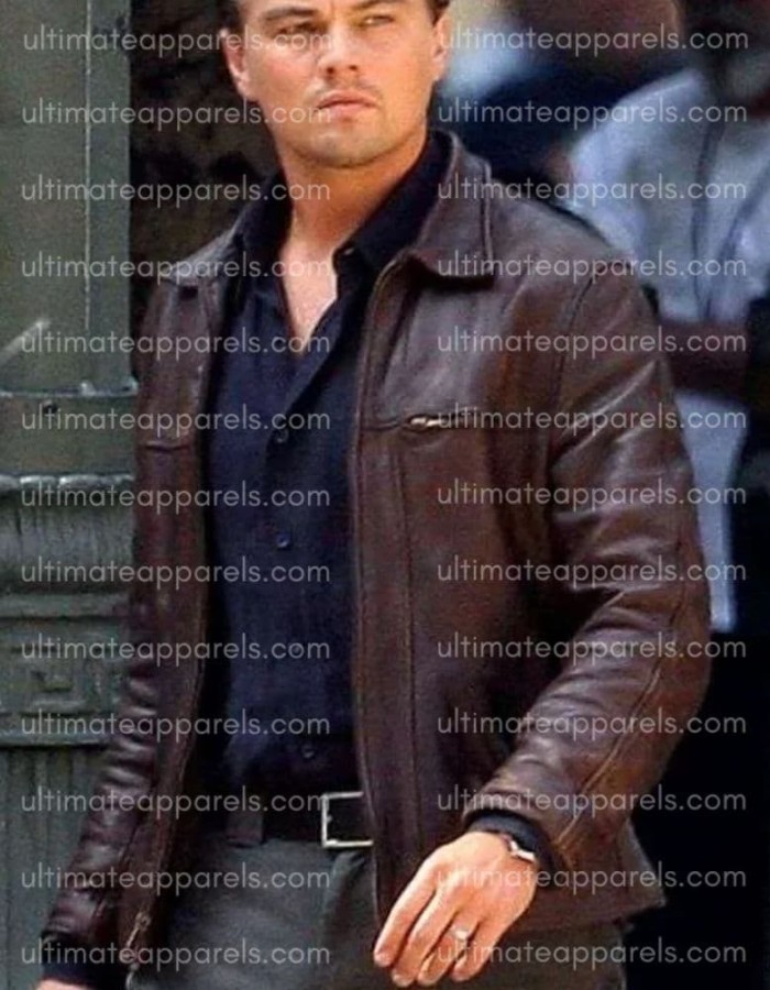 Inception Leonardo DiCaprio Cobb Brown Leather Jacket