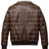 Men’s Genuine Lambskin Brown Bomber Jacket with Sherpa Collar
