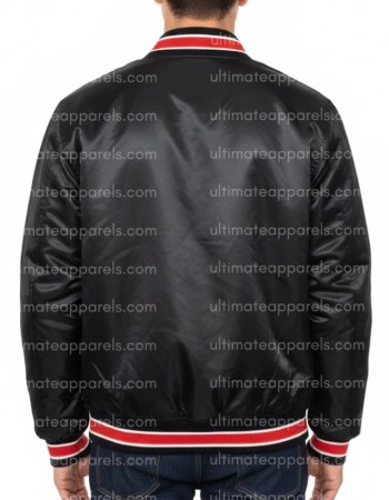 90s Miami Heat Heavyweight Black Satin Jacket