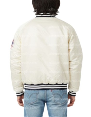90s New York White Satin Vintage Yankees Jacket