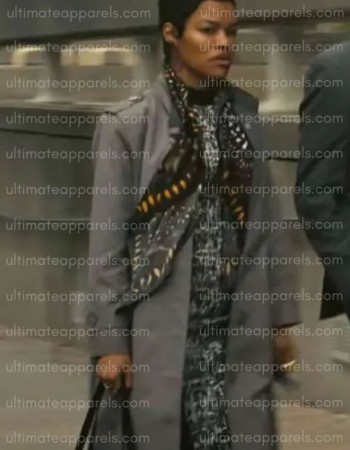 One Battle After Another 2025 Teyana Taylor Grey Coat