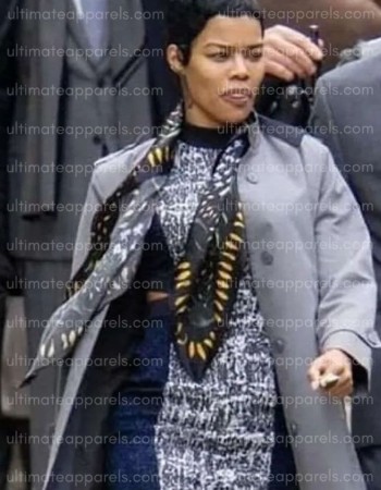 One Battle After Another 2025 Teyana Taylor Grey Coat