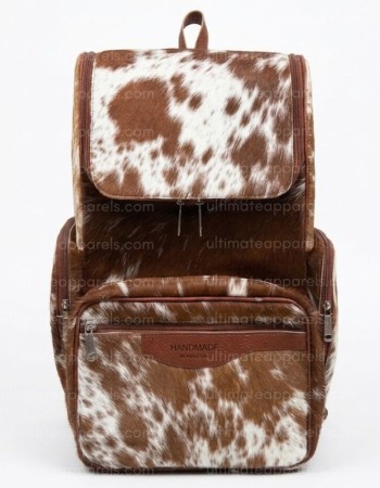 Handcrafted Real Leather Cowhide Multiple Zip Pockets Travel Bag for Men & Women