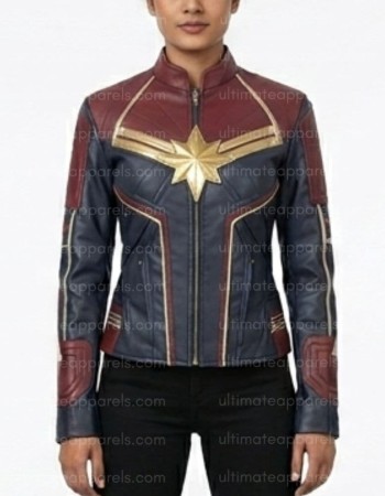 Captain Marvel Brie Larson Carol Danvers Leather Costume Jacket