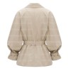 Hailey Bieber Sydney Beige Belted Cotton Jacket