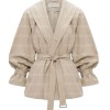Hailey Bieber Sydney Beige Belted Cotton Jacket