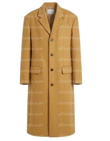 Hailey Bieber Mustard Trench Coat