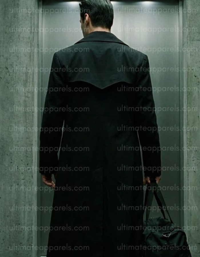 The Matrix Neo Keanu Reeves Black Trench Coat