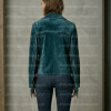 The Serenity Teal Velvet-Suede Tassel Jacket