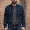 The Patriot Navy Blue Suede Fringe Bomber Jacket