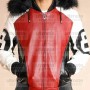 8 Ball Logo Fur Hooded Leather Jacket