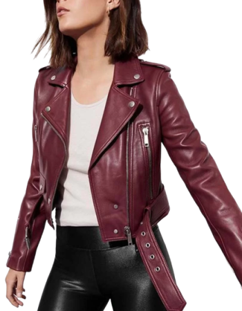 13 Reasons Why Alisha Boe (Jessica Davis) Maroon Leather Jacket