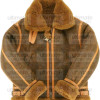 B3 Bomber Aviator Flying Bomber Shearling Leather Jacket