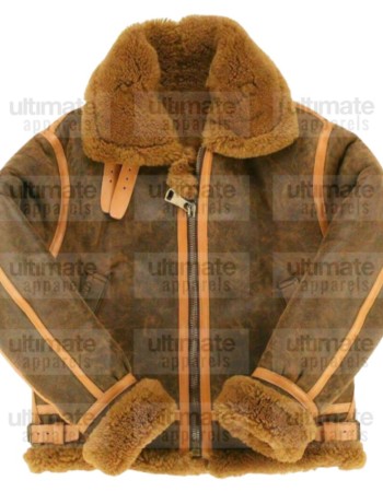 B3 Bomber Aviator Flying Bomber Shearling Leather Jacket