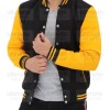 Men's Black and Yellow Varsity Jacket