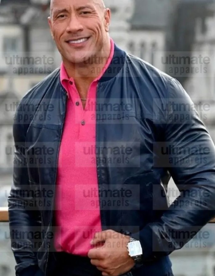 Black Adam Dwayne Johnson Black leather Jacket
