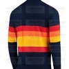 Kate Upton Astros Blue With Rainbow Stripes Fleece Jacket