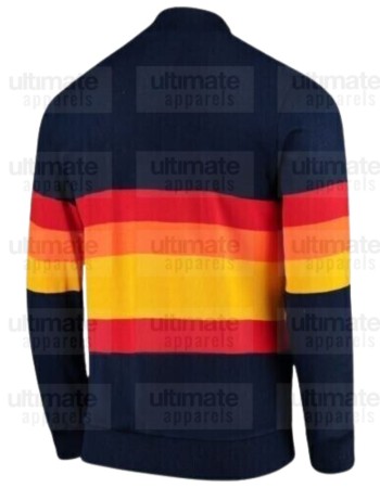 Kate Upton Astros Blue With Rainbow Stripes Fleece Jacket