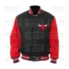 Chicago Bulls Black and Red Varsity Bomber Jacket 