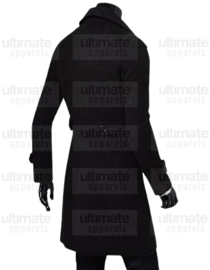 Men's Casual Double Breasted Slim Fit Trench Blazer Coat