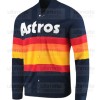 Kate Upton Astros Blue With Rainbow Stripes Fleece Jacket