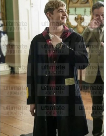 Alex Rider Otto Farrant Black Wool Trench Coat