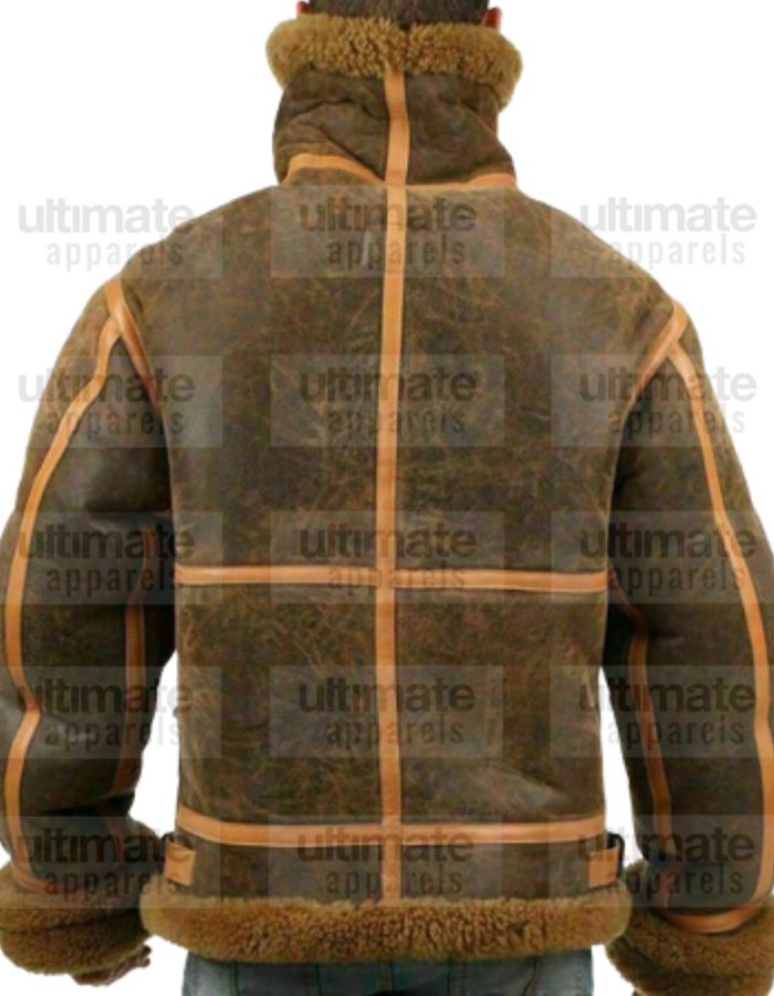 B3 Bomber Aviator Flying Bomber Shearling Leather Jacket