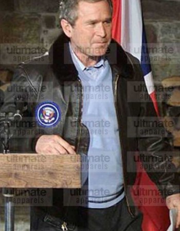 The 43rd U.S. President George Bush Brown Leather Jacket