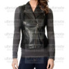 Women's Fashion Black Leather Vest