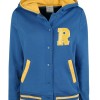Riverdale R Logo Cheer Girls Blue Bomber Cotton Hoodie Varsity Jacket