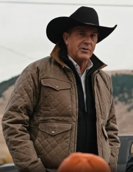 Yellowstone Kevin Costner (John Dutton) Brown Cotton Jacket