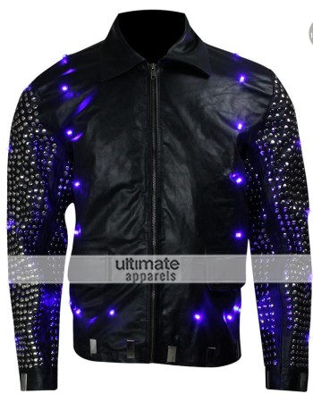 WWE Y2J Chris Jericho Light Up Black Leather Jacket