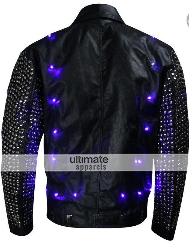 WWE Y2J Chris Jericho Light Up Black Leather Jacket