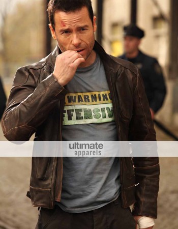 Lockout Guy Pearce Snow Distressed Brown Jacket