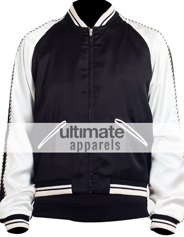 Designer's Men Lightweight Black and White Satin Jacket